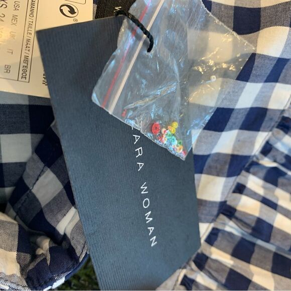 Zara Woman Gingham Wrap Skirt Embroidered Bird NWT Size XS - Picture 11 of 15